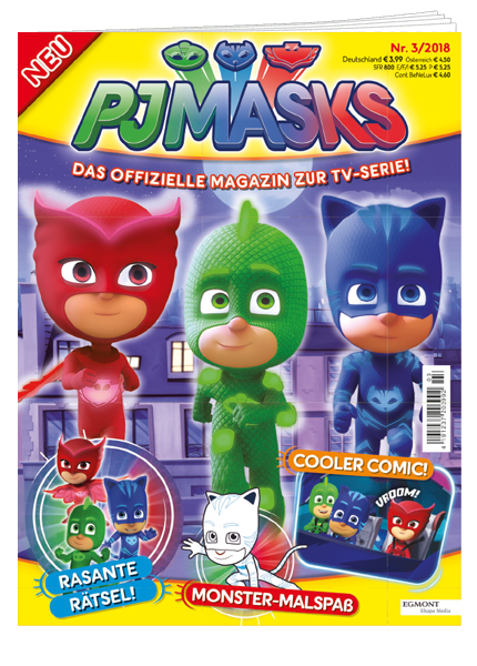 Das Cover vom PJ Masks Magazin erschienen bei Egmont Publishing