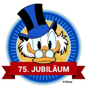 offizielle Jubiläums-Illustration 75 Jahre Dagobert Duck
